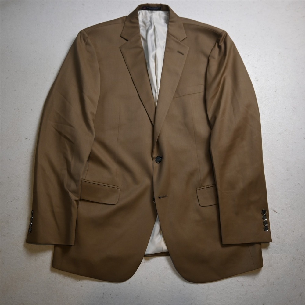 Hart Schaffner Marx 42R Khaki Wool USA Made Soft Shoulder Blazer Sport Coat